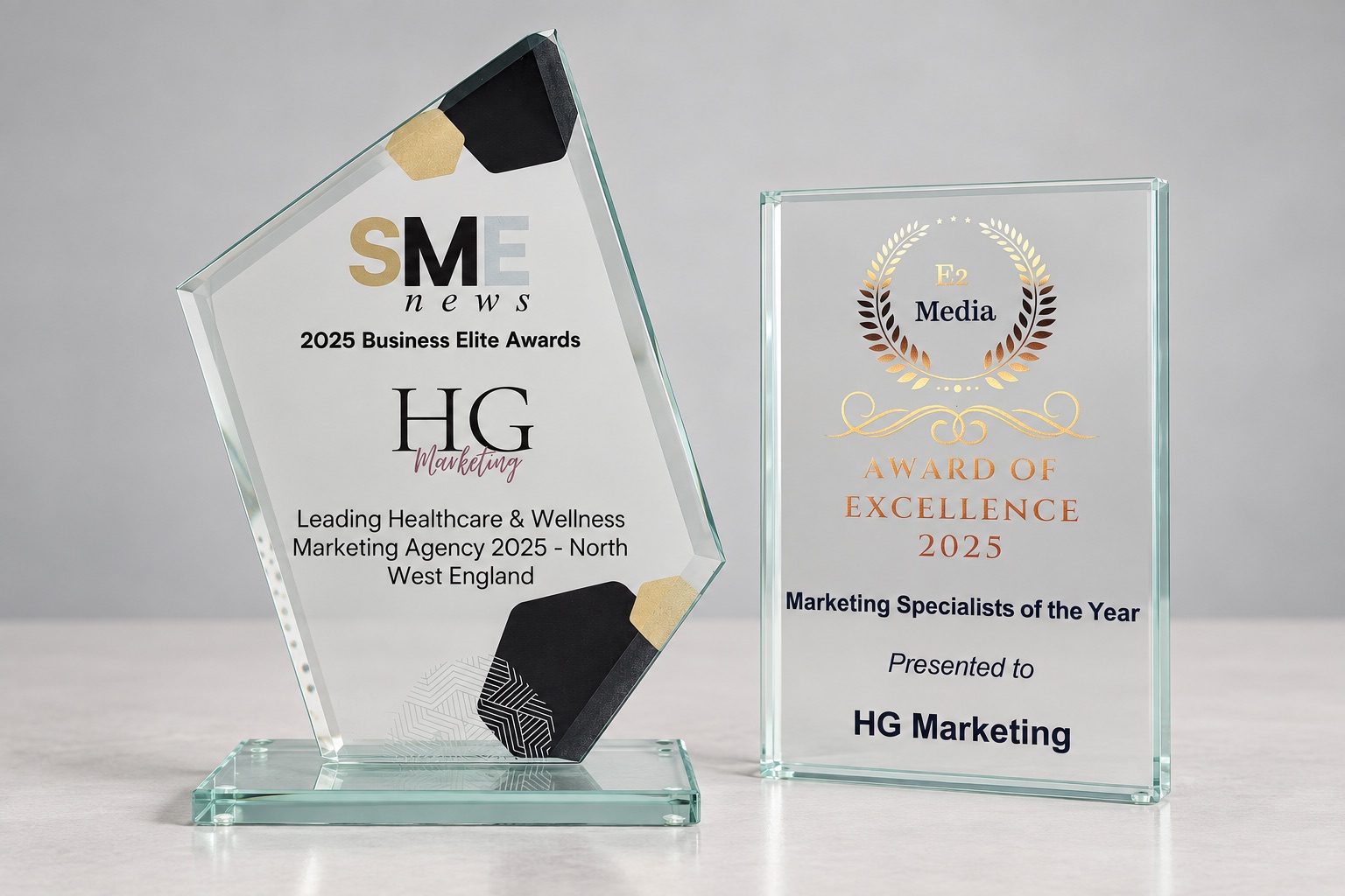 HG Marketing’s 2025 SME News healthcare and wellness award and E2 Media Award of Excellence
